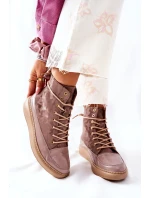 Sportovní Obuv Goe Kožená Lewski 3034 Béžové Moro