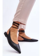 Dámské vázané špičaté baleríny Černá Turriso