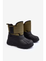 Dětské sněhule s rázovou podšívkou zateplené Khaki Big Star MM374123 Dětské sněhule s rázovou podšívkou zateplené Khaki Big Star MM374123