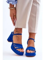Dámské semišové sandály na platformě modré Verda Dámské semišové sandály na platformě modré Verda