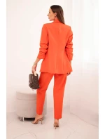 Elegantní blejzrová souprava s kalhotami oranžová