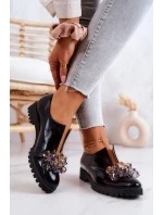 Elegantní Kožené Boty S Ornamentem černe Cindy