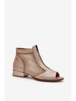 Dámské boty na plochém podpatku s odkrytými prsty Maciejka 06413-25 Zlaté