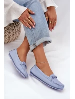 Ploché Kožené Mokasiny S Ozdobou S.Barski LR51-547 Modré