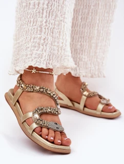 Dámské sandály se zdobením had eko kůže Artiker 56C1362 zlaté