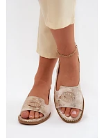 Ženské sandály Ploché S Ozdobou S.Barski KV61-6040 Zlaté