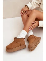 Dámské sněhule na platformě s kožíškem Vesirae – camel Dámské sněhule na platformě s kožíškem Vesirae – camel