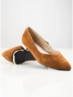 Klasické hnědé lodičky na širokém podpatku Klasické hnědé lodičky na širokém podpatku