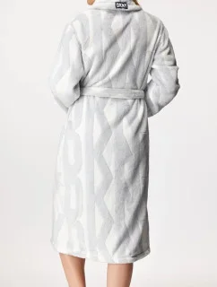Dámský župan YI2522605F bílá/šedá - DKNY