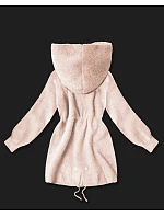 Vlněná bunda z alpaky světle lososová (W017#)