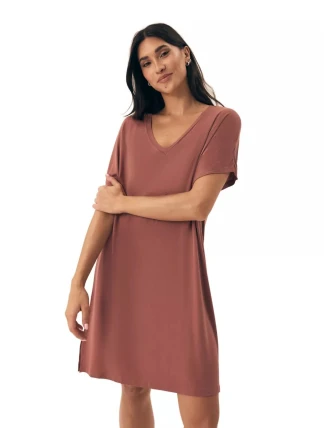 Dámská noční košilka 43041 Noves brown - HENDERSON