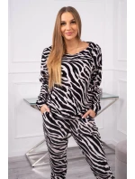 Zebra velurová souprava černá+béžová