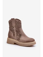 Zazoo 3470 Sametové Dámské Botky Na Ploché Podrážce Vyšívané Cappuccino Zazoo 3470 Sametové Dámské Botky Na Ploché Podrážce Vyšívané Cappuccino