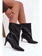 Nazouvací dámské boty na jehlové podpatku černé Solvienne