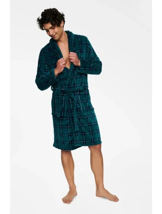 Výletní župan 40068-77X Zelená a tmavě modrá - Henderson Výletní župan 40068-77X Zelená a tmavě modrá - Henderson