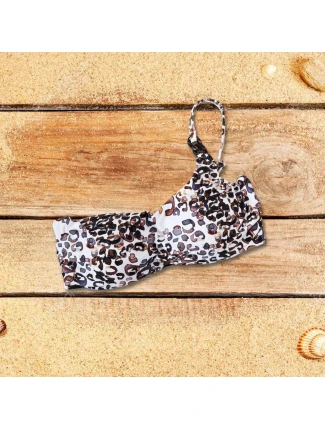 Vrchní díl plavek BA923 hnědo-bílý - Selmark