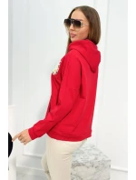 Mikina s nápisem Voyage červený Mikina s nápisem Voyage červený