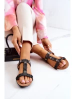 Dámské sandály s kamínky Černá Julies