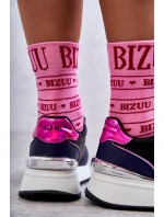 Dámská sportovní obuv na klínku GOE KK2N4081 černé a Námořnická modrá