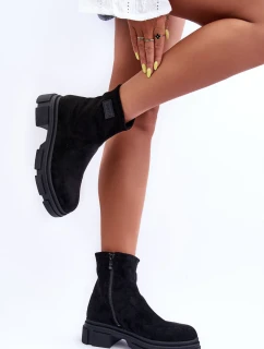 Kožené Klasické Zateplené Boty Černé Vergilia