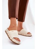 Dámské žabky na platformě Big Star NN274A746 Beige