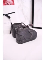 Dívčí šněrovací Sněhové Boty S Kožešinou Šedé Hunter Dívčí šněrovací Sněhové Boty S Kožešinou Šedé Hunter