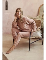 Dámská tepláková souprava Belle 3023 01 Hnědo béžová - Taro Dámská tepláková souprava Belle 3023 01 Hnědo béžová - Taro