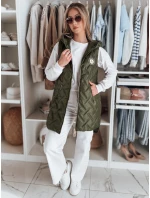 Dámská přechodná prošívaná vesta GRANDI zelená FashionStreet TY4827 Dámská přechodná prošívaná vesta GRANDI zelená FashionStreet TY4827