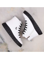 Kožené boty na platformě Filippo W PAW382B white