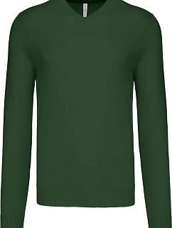 Kariban K 965 Pánský svetr s výstřihem do V 20.K965 forest green