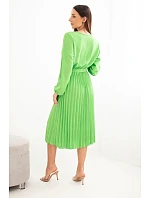 Šaty na zavazování s plisovaným spodkem světle zelená Šaty na zavazování s plisovaným spodkem světle zelená
