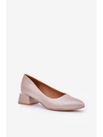 Kožené lodičky Lewski 3118 Tmavě béžové