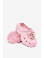 Dětské Dívčí Pantofle Pěnové S Mašlí A Ozdobami Růžové Selvana