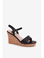 Dámské sandály na platformě Černé Clarabella