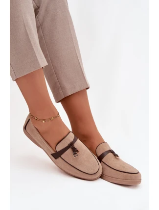 Dámské mokasíny (loafersy) z eko semiše Darwen – béžové