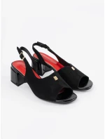 Trendy  sandály dámské černé na širokém podpatku