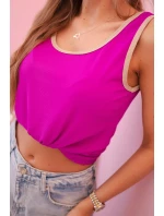 Dámská halenka na ramínka s ozdobným lemem tmavě fialová Dámská halenka na ramínka s ozdobným lemem tmavě fialová