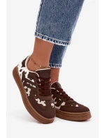 Dámské tenisky na platformě s potisky hnědé Denissa