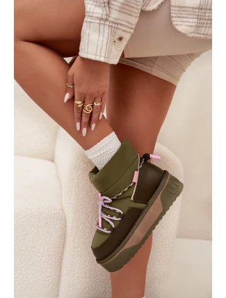 Dámské sněhule na platformě D.Franklin – khaki