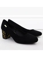 Sergio Leone W SK314D černé semišové lodičky na podpatku