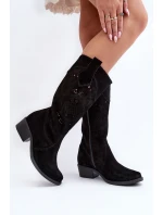 Zazoo 4043 Semišové Černé Boty S Nízkým Podpatkem Prodyšné