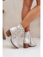 Dírové Kožené Cowboy Boty Na Podpatku Zlaté Prošoupané Lewski 3613 Dírové Kožené Cowboy Boty Na Podpatku Zlaté Prošoupané Lewski 3613