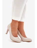 Dámské lodičky na podpatku světle béžové Sergio Leone Campbell