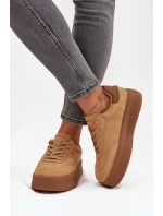 Dámské tenisky na platformě Panterka Big Star SS274762 Camel