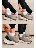 Pánské Sportovní Boty Textilní Slip-On Sneakers Na Platformě Kobbo 102421 Béžové Pánské Sportovní Boty Textilní Slip-On Sneakers Na Platformě Kobbo 102421 Béžové