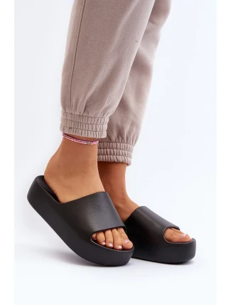 Dámské pantofle se silnou podrážkou černé Oreithano