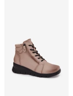 Dámské koturnové botky Vinceza – zateplené, béžové