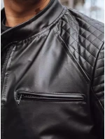 Pánská kožená bunda černá FashionStreet TX4228