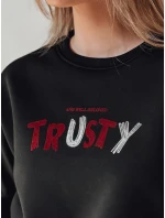 Dámská oversize mikina s výšivkou SOFTRUS černá FashionStreet BY1408