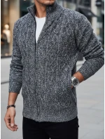 Pánský rozepínací šedý svetr FashionStreet WX2251z